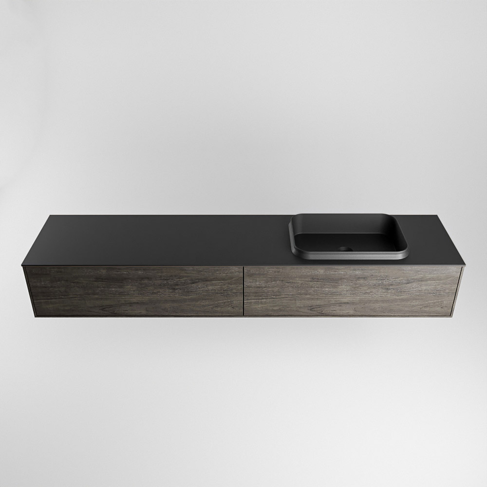 MONDIAZ ERIN 200cm mueble de baño color Dark Brown 2 cajones. Lavabo RIDGE Derecho sin orificio color Urban. 5 MONDIAZ ERIN 200cm mueble de baño color Dark Brown 2 cajones. Lavabo RIDGE Derecho sin orificio color Urban. - Imagen 5