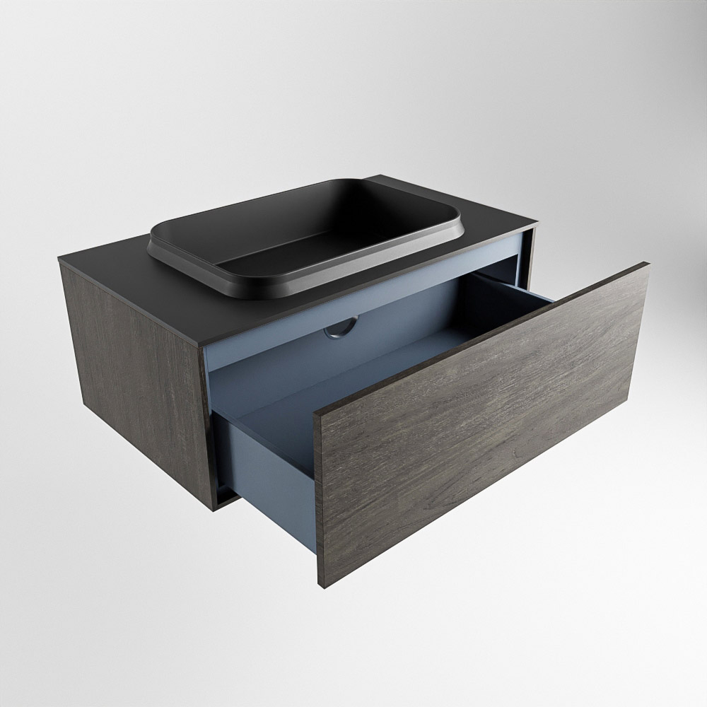 MONDIAZ ERIN 80cm mueble de baño color Dark Brown 1 cajón. Lavabo RIDGE Centro sin orificio color Urban. 6 MONDIAZ ERIN 80cm mueble de baño color Dark Brown 1 cajón. Lavabo RIDGE Centro sin orificio color Urban. - Imagen 6