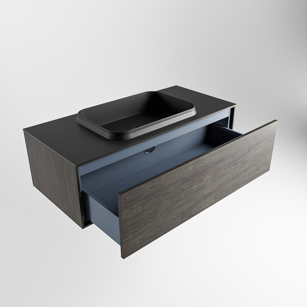 MONDIAZ ERIN 100cm mueble de baño color Dark Brown 1 cajón. Lavabo RIDGE Centro 1 orificio color Urban. 6 MONDIAZ ERIN 100cm mueble de baño color Dark Brown 1 cajón. Lavabo RIDGE Centro 1 orificio color Urban. - Imagen 6