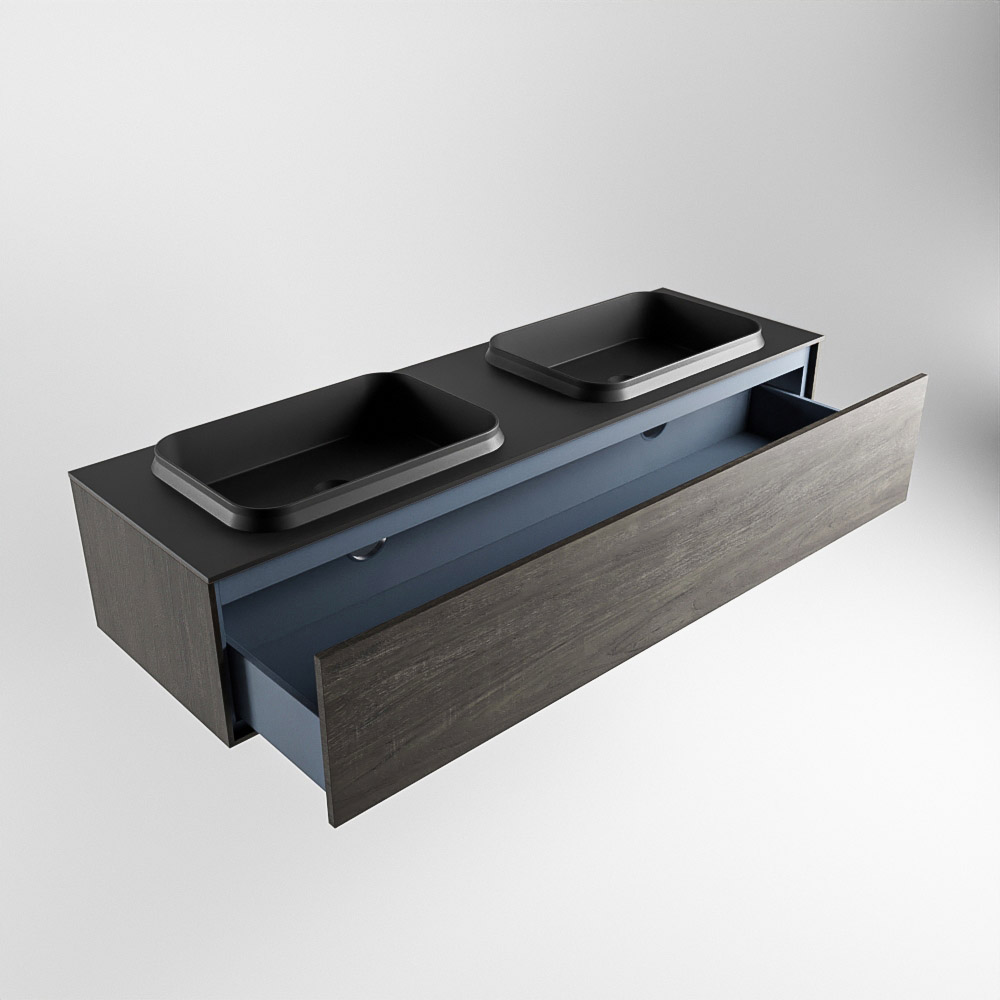 MONDIAZ ERIN 150cm mueble de baño color Dark Brown 1 cajón. Lavabo RIDGE Doble 2 orificios color Urban. 6 MONDIAZ ERIN 150cm mueble de baño color Dark Brown 1 cajón. Lavabo RIDGE Doble 2 orificios color Urban. - Imagen 6
