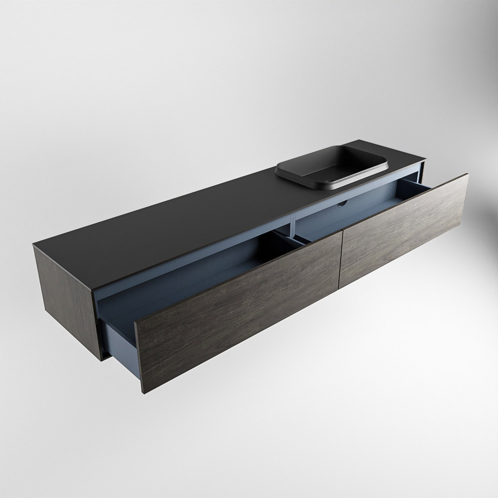 MONDIAZ ERIN 200cm mueble de baño color Dark Brown 2 cajones. Lavabo RIDGE Derecho sin orificio color Urban. 6 MONDIAZ ERIN 200cm mueble de baño color Dark Brown 2 cajones. Lavabo RIDGE Derecho sin orificio color Urban. - Imagen 6