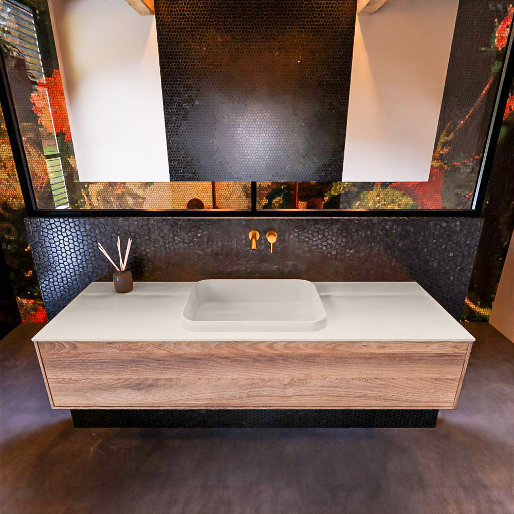 MONDIAZ ERIN 150cm mueble de baño color Dark Brown Grey 1 cajón. Lavabo RIDGE Centro sin orificio color Linen. 3 MONDIAZ ERIN 150cm mueble de baño color Dark Brown Grey 1 cajón. Lavabo RIDGE Centro sin orificio color Linen. - Imagen 3