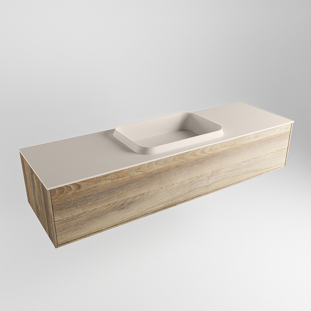 MONDIAZ ERIN 150cm mueble de baño color Dark Brown Grey 1 cajón. Lavabo RIDGE Centro sin orificio color Linen. 4 MONDIAZ ERIN 150cm mueble de baño color Dark Brown Grey 1 cajón. Lavabo RIDGE Centro sin orificio color Linen. - Imagen 4