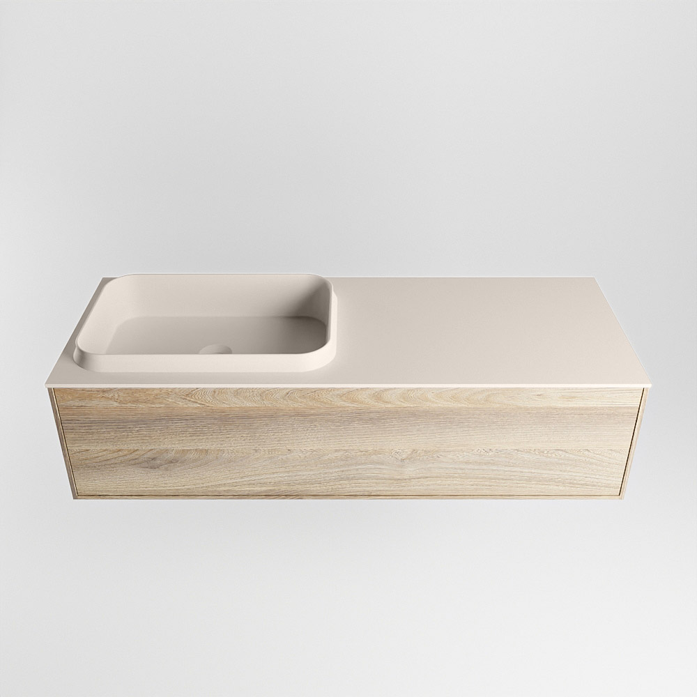 MONDIAZ ERIN 120cm mueble de baño color Dark Brown Grey 1 cajón. Lavabo RIDGE Izquierda 1 orificio color Linen. 5 MONDIAZ ERIN 120cm mueble de baño color Dark Brown Grey 1 cajón. Lavabo RIDGE Izquierda 1 orificio color Linen. - Imagen 5