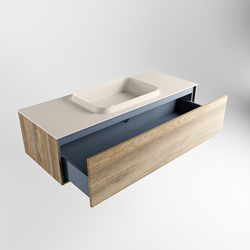 MONDIAZ ERIN 120cm mueble de baño color Dark Brown Grey 1 cajón. Lavabo RIDGE Centro 1 orificio color Linen. 6 MONDIAZ ERIN 120cm mueble de baño color Dark Brown Grey 1 cajón. Lavabo RIDGE Centro 1 orificio color Linen. - Imagen 6