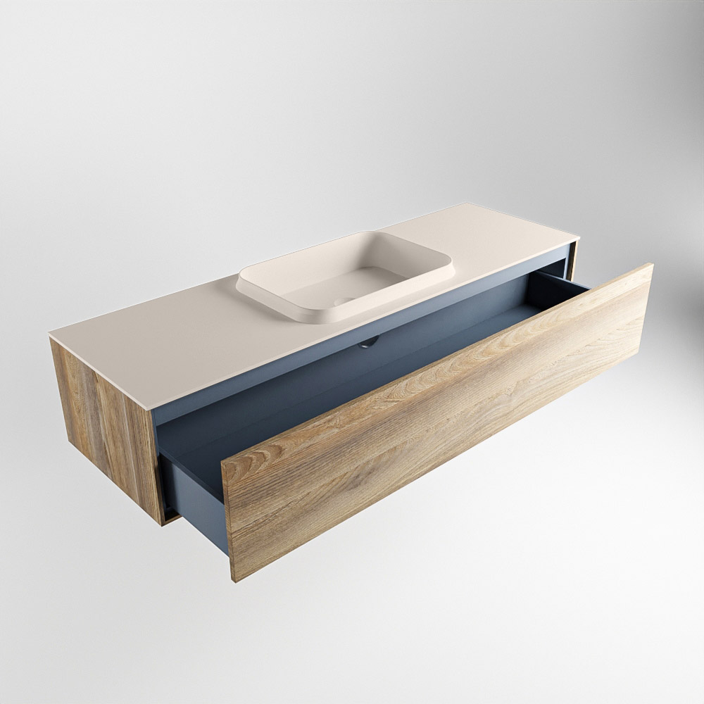 MONDIAZ ERIN 150cm mueble de baño color Dark Brown Grey 1 cajón. Lavabo RIDGE Centro sin orificio color Linen. 6 MONDIAZ ERIN 150cm mueble de baño color Dark Brown Grey 1 cajón. Lavabo RIDGE Centro sin orificio color Linen. - Imagen 6