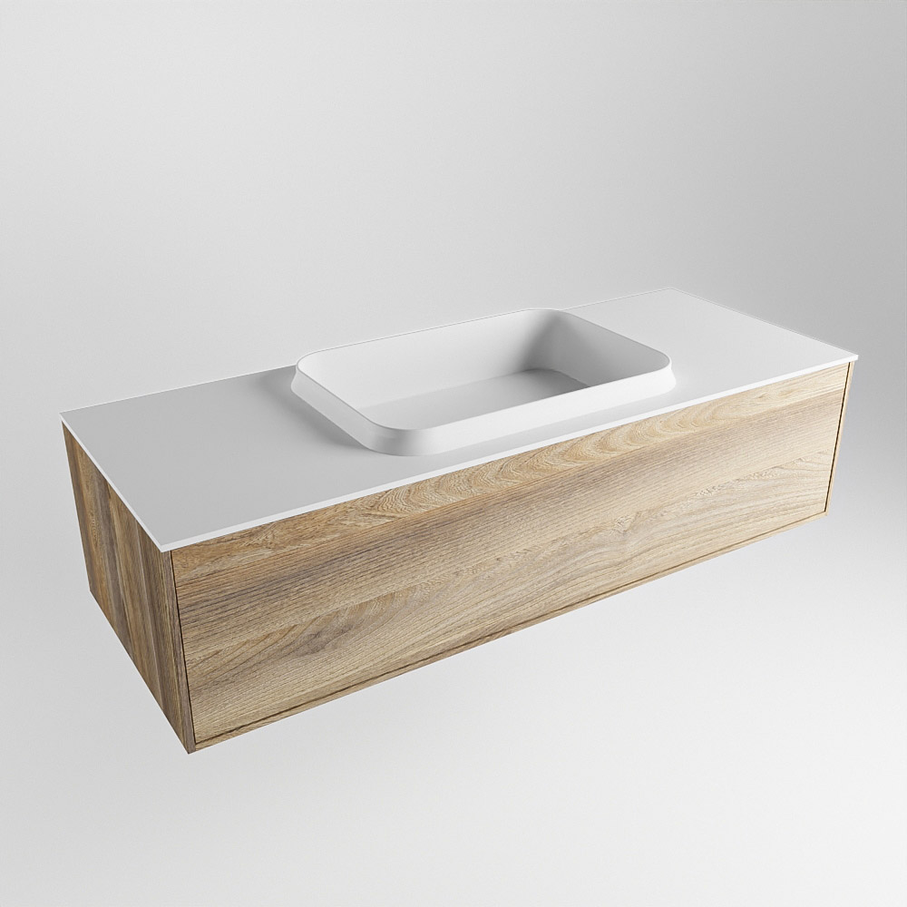 MONDIAZ ERIN 120cm mueble de baño color Dark Brown Grey 1 cajón. Lavabo RIDGE Centro sin orificio color Talc. 4 MONDIAZ ERIN 120cm mueble de baño color Dark Brown Grey 1 cajón. Lavabo RIDGE Centro sin orificio color Talc. - Imagen 4