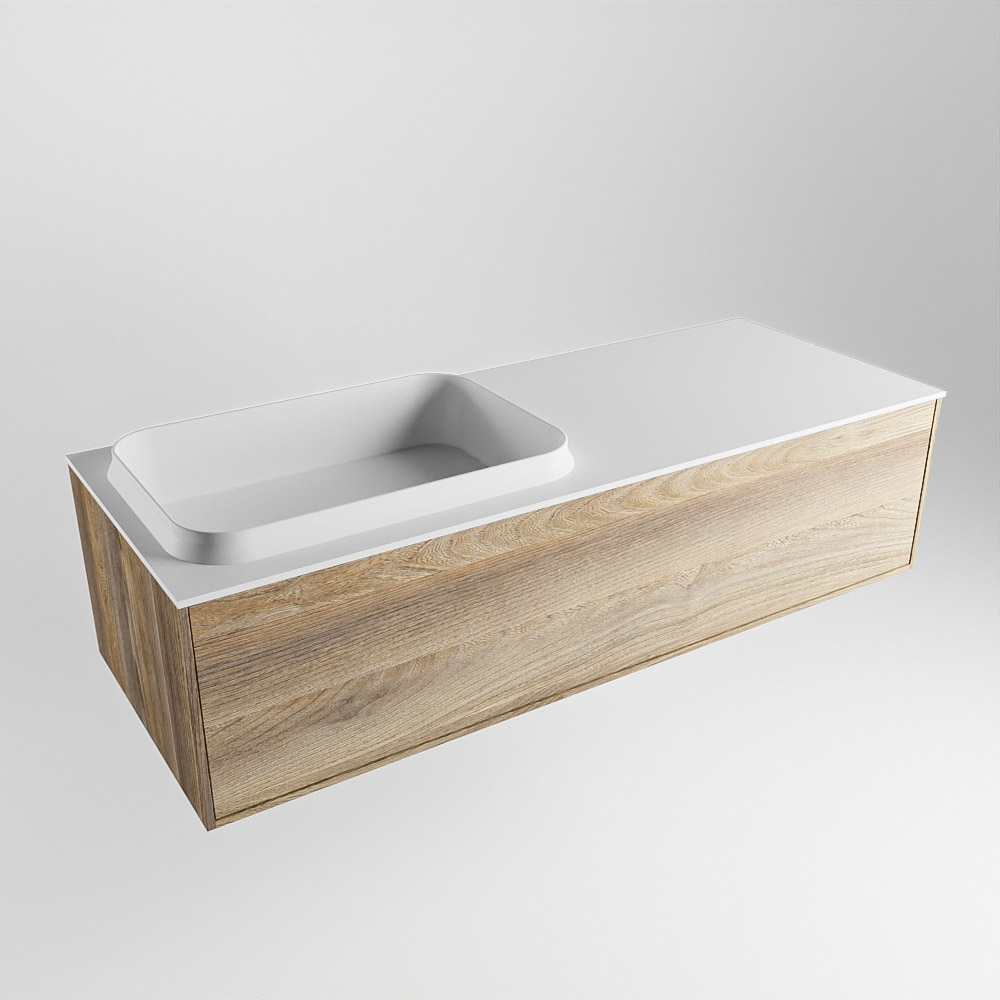 MONDIAZ ERIN 120cm mueble de baño color Dark Brown Grey 1 cajón. Lavabo RIDGE Izquierda 1 orificio color Talc. 4 MONDIAZ ERIN 120cm mueble de baño color Dark Brown Grey 1 cajón. Lavabo RIDGE Izquierda 1 orificio color Talc. - Imagen 4