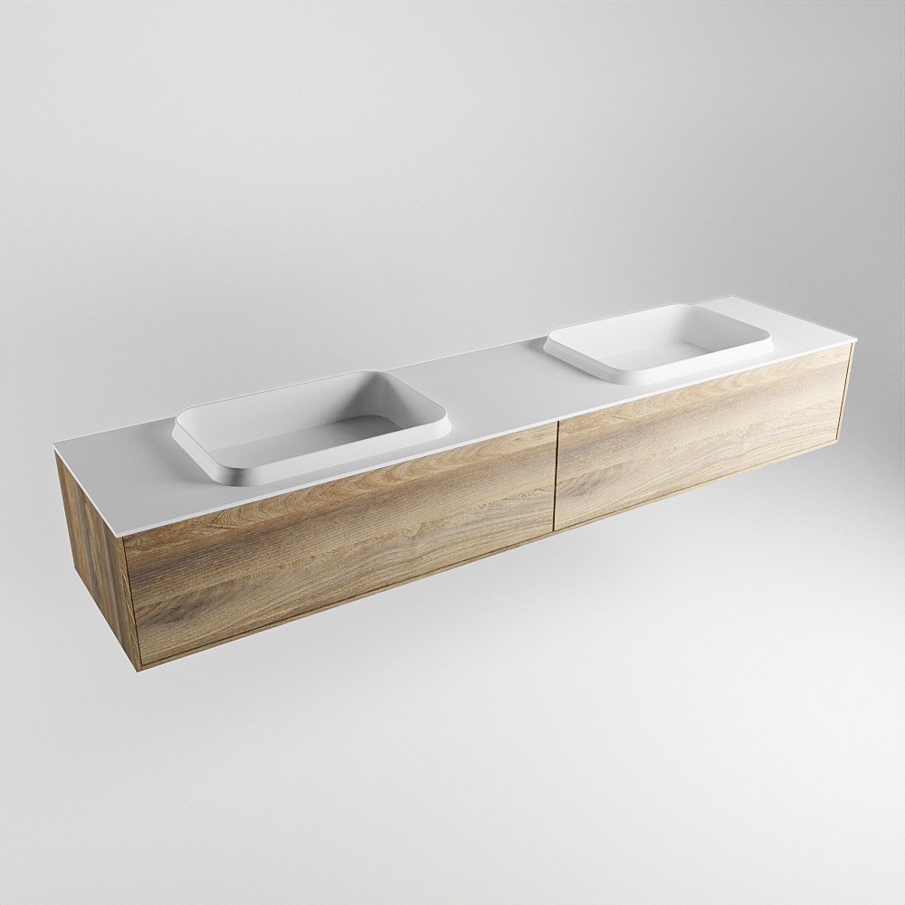 MONDIAZ ERIN 200cm mueble de baño color Dark Brown Grey 2 cajones. Lavabo RIDGE Doble 2 orificios color Talc. 4 MONDIAZ ERIN 200cm mueble de baño color Dark Brown Grey 2 cajones. Lavabo RIDGE Doble 2 orificios color Talc. - Imagen 4