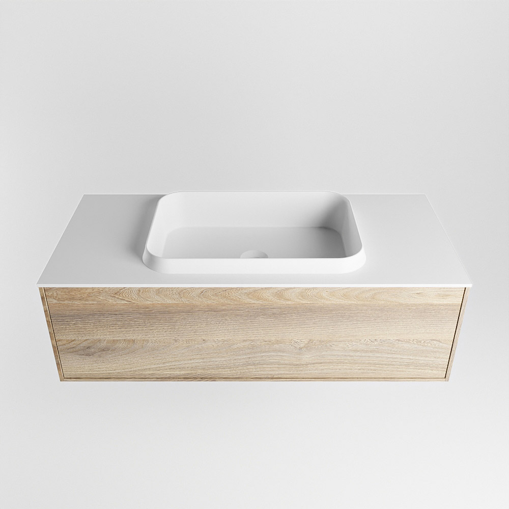 MONDIAZ ERIN 100cm mueble de baño color Dark Brown Grey 1 cajón. Lavabo RIDGE Centro sin orificio color Talc. 5 MONDIAZ ERIN 100cm mueble de baño color Dark Brown Grey 1 cajón. Lavabo RIDGE Centro sin orificio color Talc. - Imagen 5