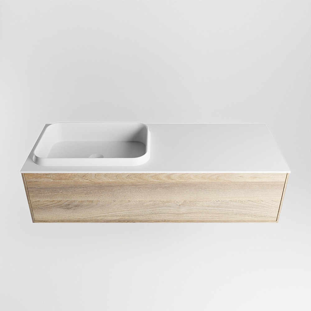 MONDIAZ ERIN 120cm mueble de baño color Dark Brown Grey 1 cajón. Lavabo RIDGE Izquierda 1 orificio color Talc. 5 MONDIAZ ERIN 120cm mueble de baño color Dark Brown Grey 1 cajón. Lavabo RIDGE Izquierda 1 orificio color Talc. - Imagen 5
