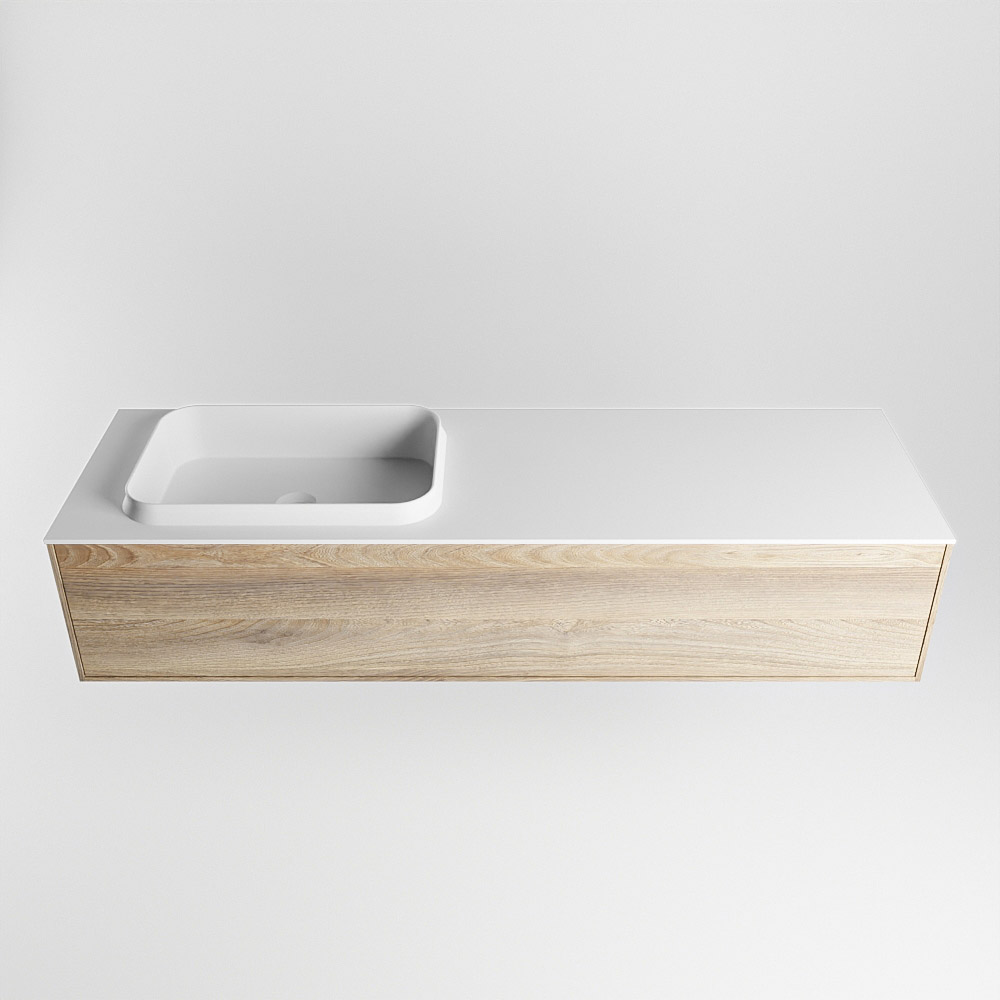 MONDIAZ ERIN 150cm mueble de baño color Dark Brown Grey 1 cajón. Lavabo RIDGE Izquierda sin orificio color Talc. 5 MONDIAZ ERIN 150cm mueble de baño color Dark Brown Grey 1 cajón. Lavabo RIDGE Izquierda sin orificio color Talc. - Imagen 5