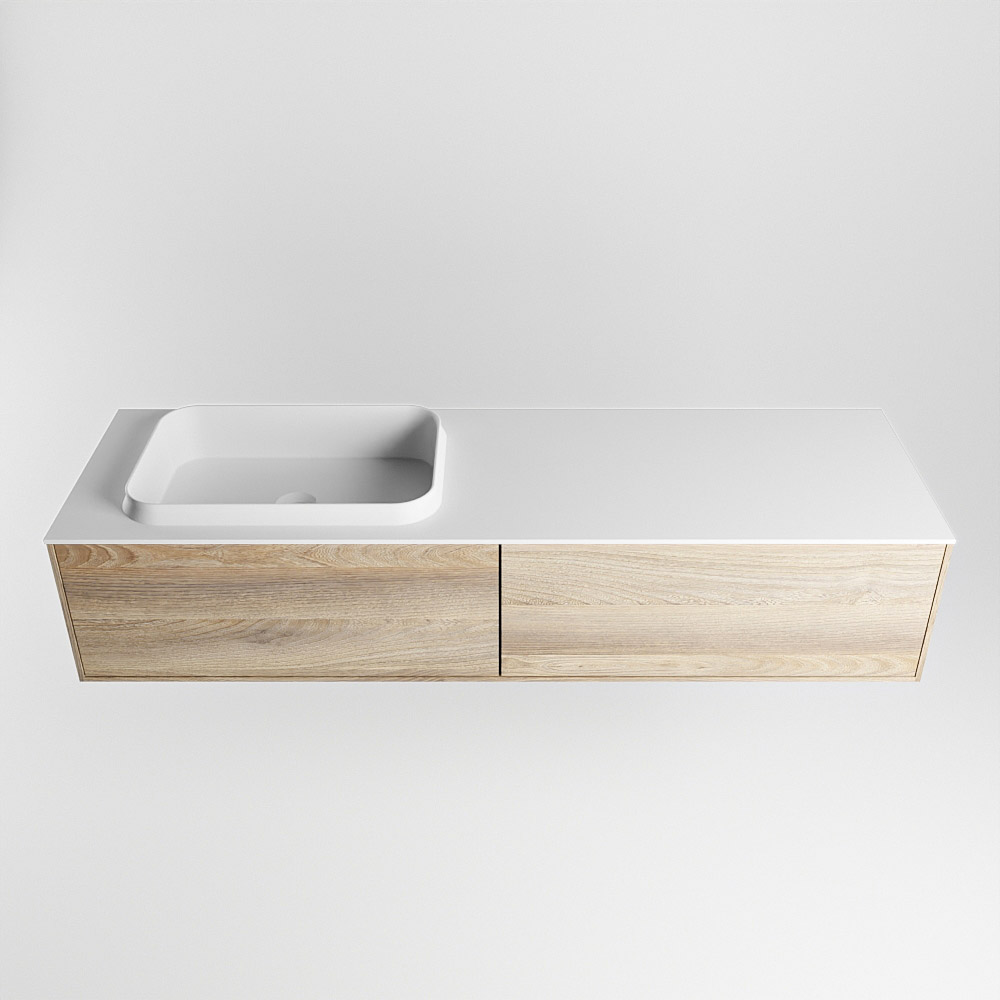 MONDIAZ ERIN 150cm mueble de baño color Dark Brown Grey 2 cajones. Lavabo RIDGE Izquierda sin orificio color Talc. 5 MONDIAZ ERIN 150cm mueble de baño color Dark Brown Grey 2 cajones. Lavabo RIDGE Izquierda sin orificio color Talc. - Imagen 5