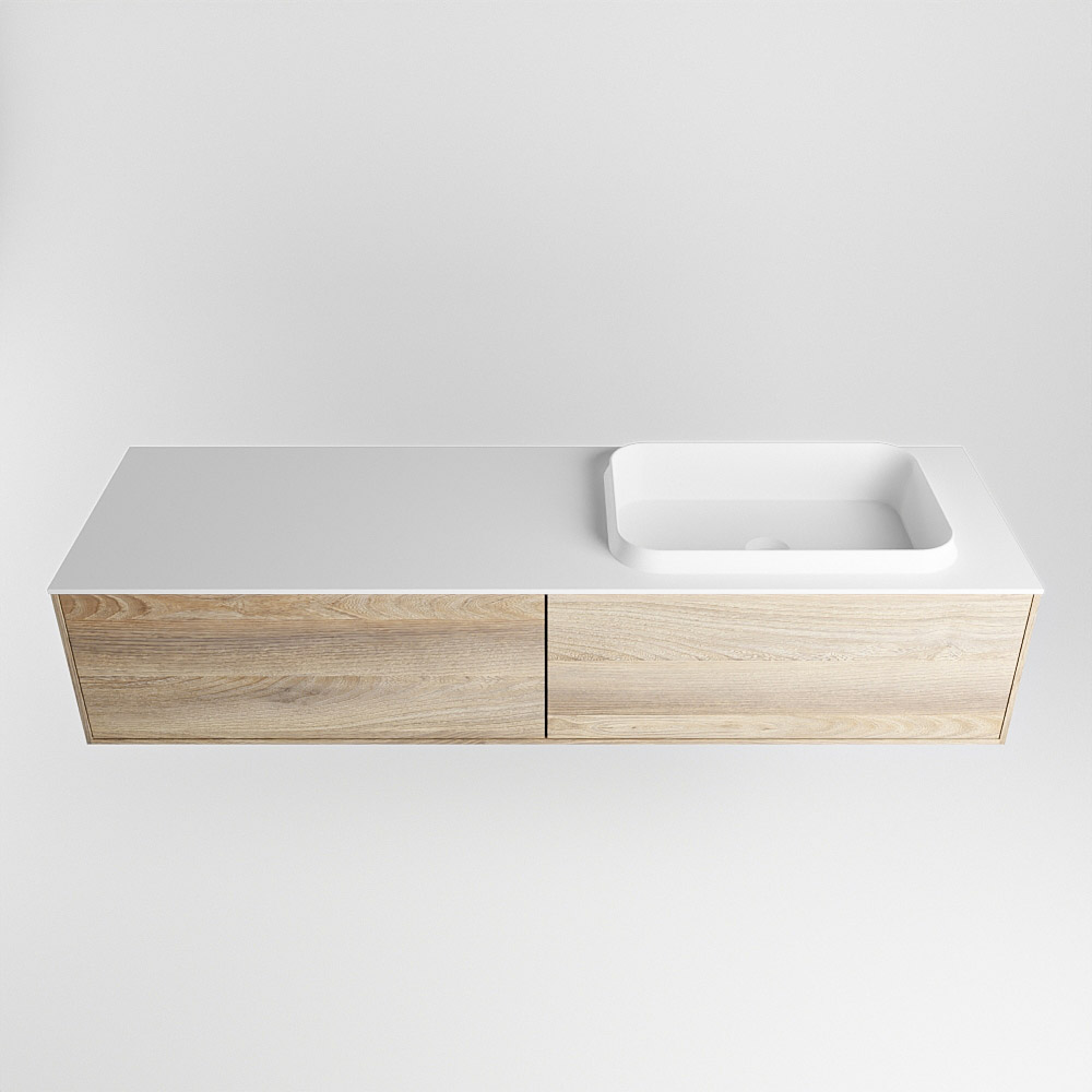 MONDIAZ ERIN 150cm mueble de baño color Dark Brown Grey 2 cajones. Lavabo RIDGE Derecho sin orificio color Talc. 5 MONDIAZ ERIN 150cm mueble de baño color Dark Brown Grey 2 cajones. Lavabo RIDGE Derecho sin orificio color Talc. - Imagen 5