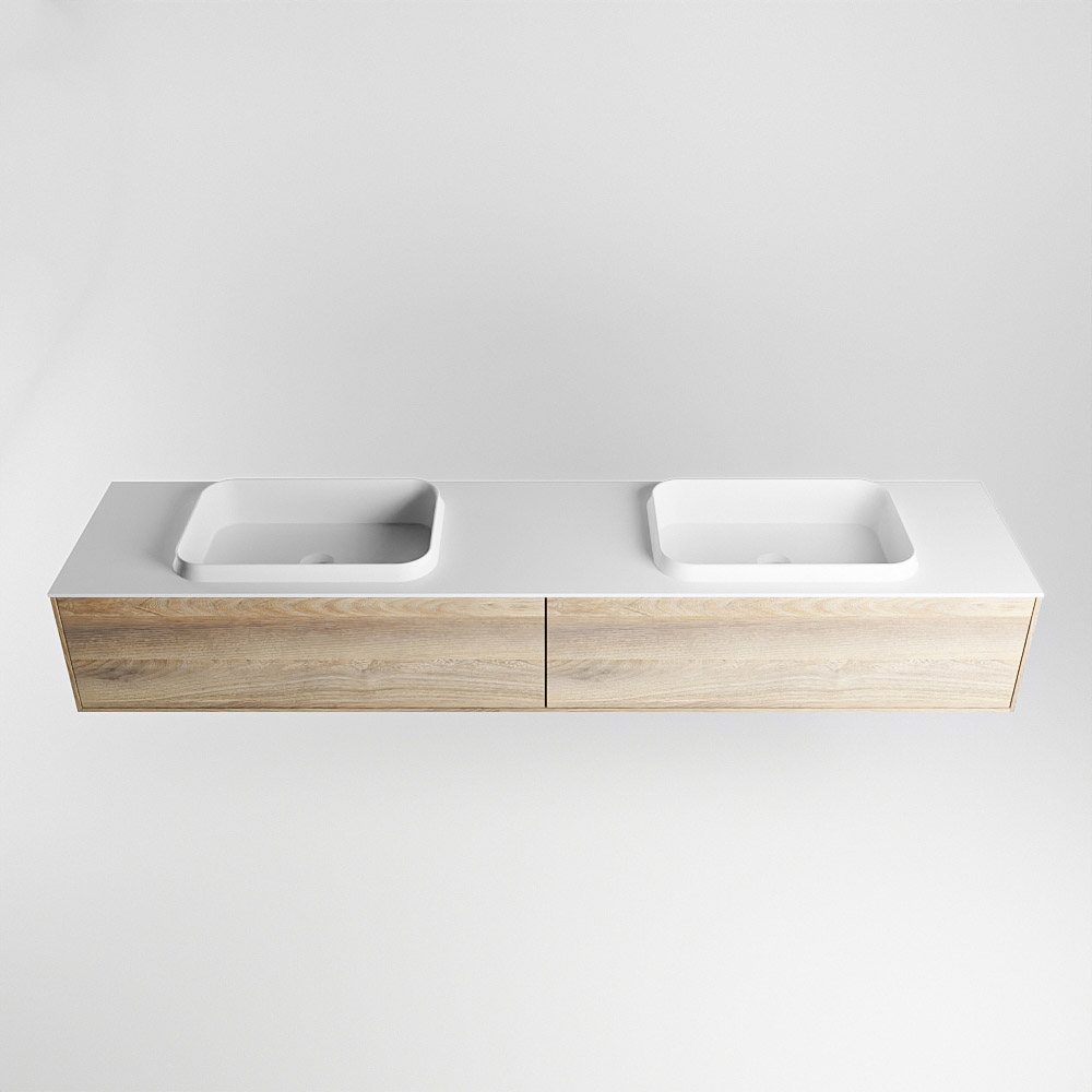 MONDIAZ ERIN 200cm mueble de baño color Dark Brown Grey 2 cajones. Lavabo RIDGE Doble 2 orificios color Talc. 5 MONDIAZ ERIN 200cm mueble de baño color Dark Brown Grey 2 cajones. Lavabo RIDGE Doble 2 orificios color Talc. - Imagen 5