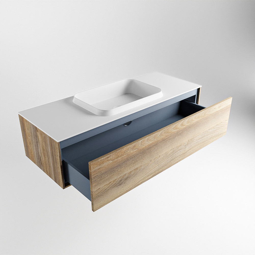 MONDIAZ ERIN 120cm mueble de baño color Dark Brown Grey 1 cajón. Lavabo RIDGE Centro sin orificio color Talc. 6 MONDIAZ ERIN 120cm mueble de baño color Dark Brown Grey 1 cajón. Lavabo RIDGE Centro sin orificio color Talc. - Imagen 6