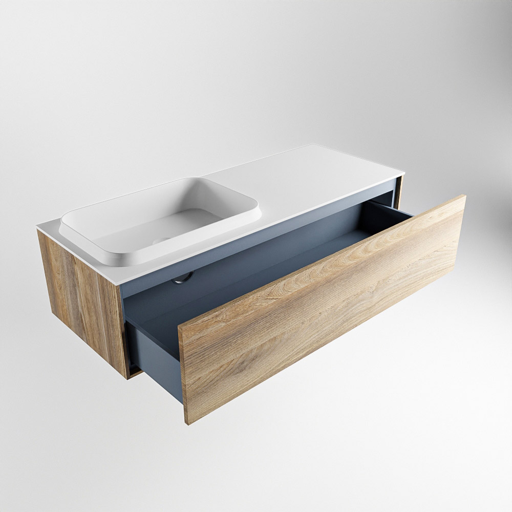 MONDIAZ ERIN 120cm mueble de baño color Dark Brown Grey 1 cajón. Lavabo RIDGE Izquierda 1 orificio color Talc. 6 MONDIAZ ERIN 120cm mueble de baño color Dark Brown Grey 1 cajón. Lavabo RIDGE Izquierda 1 orificio color Talc. - Imagen 6
