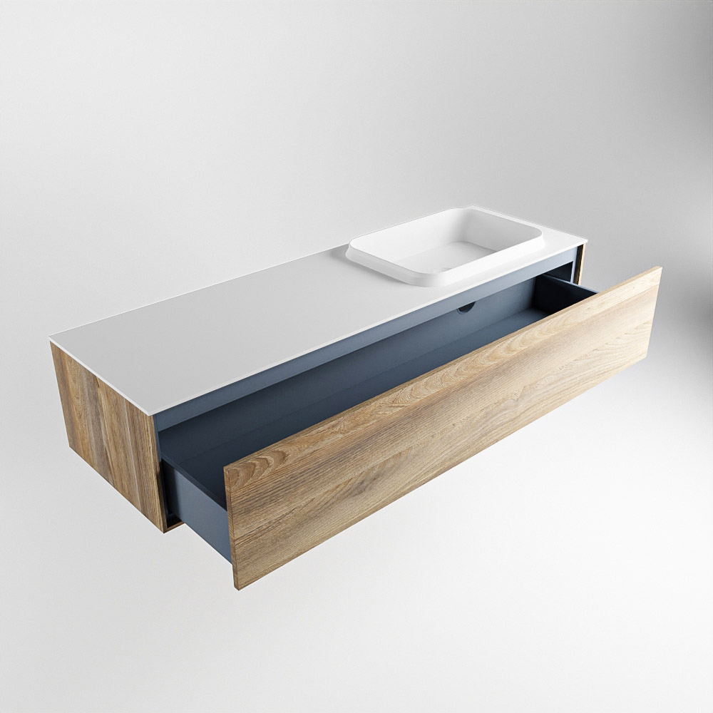 MONDIAZ ERIN 150cm mueble de baño color Dark Brown Grey 1 cajón. Lavabo RIDGE Derecho 1 orificio color Talc. 6 MONDIAZ ERIN 150cm mueble de baño color Dark Brown Grey 1 cajón. Lavabo RIDGE Derecho 1 orificio color Talc. - Imagen 6