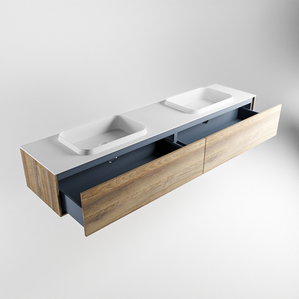 MONDIAZ ERIN 200cm mueble de baño color Dark Brown Grey 2 cajones. Lavabo RIDGE Doble 2 orificios color Talc. 6 MONDIAZ ERIN 200cm mueble de baño color Dark Brown Grey 2 cajones. Lavabo RIDGE Doble 2 orificios color Talc. - Imagen 6