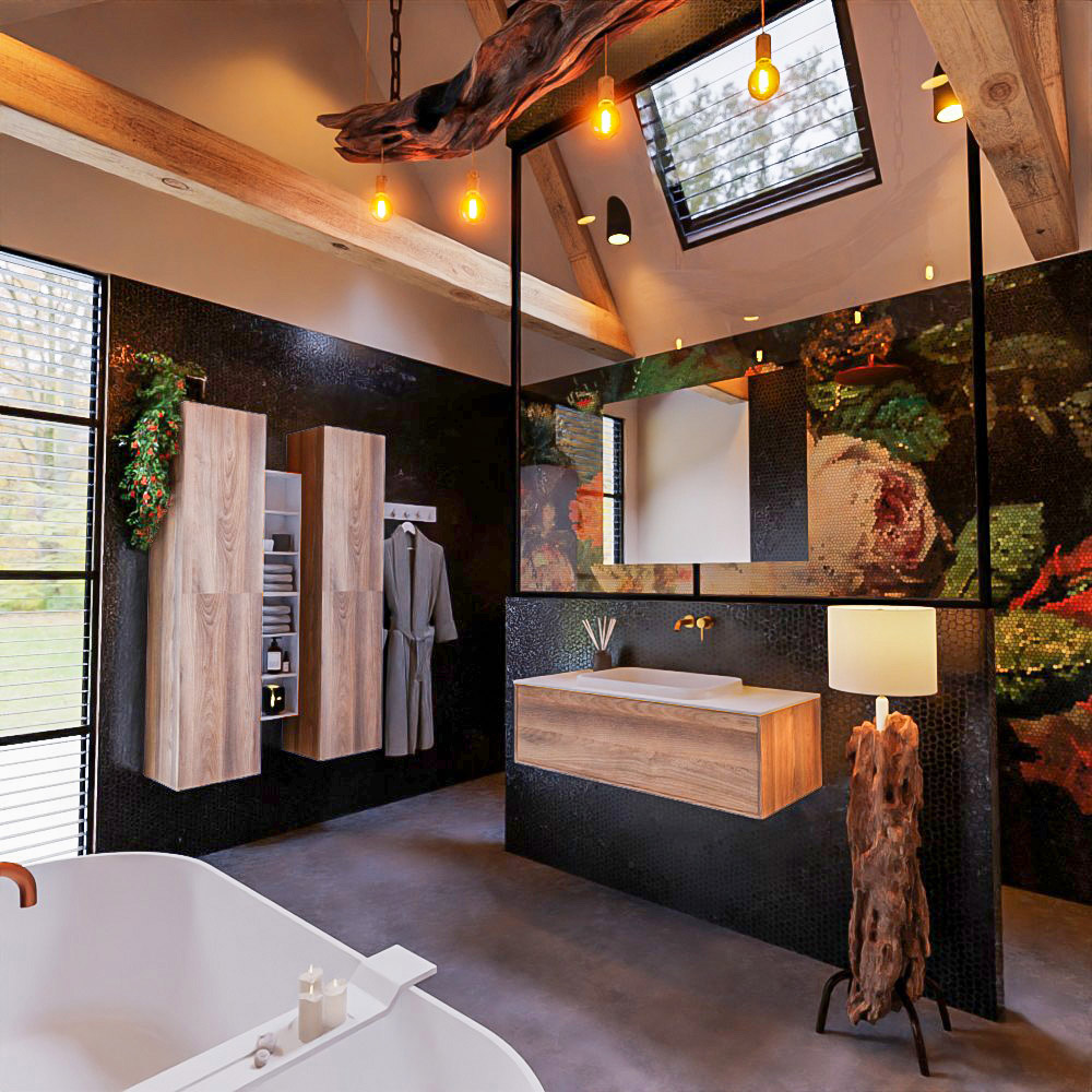 MONDIAZ ERIN 100cm mueble de baño color Dark Brown Grey 1 cajón. Lavabo RIDGE Centro sin orificio color Talc. 2 MONDIAZ ERIN 100cm mueble de baño color Dark Brown Grey 1 cajón. Lavabo RIDGE Centro sin orificio color Talc. - Imagen 2