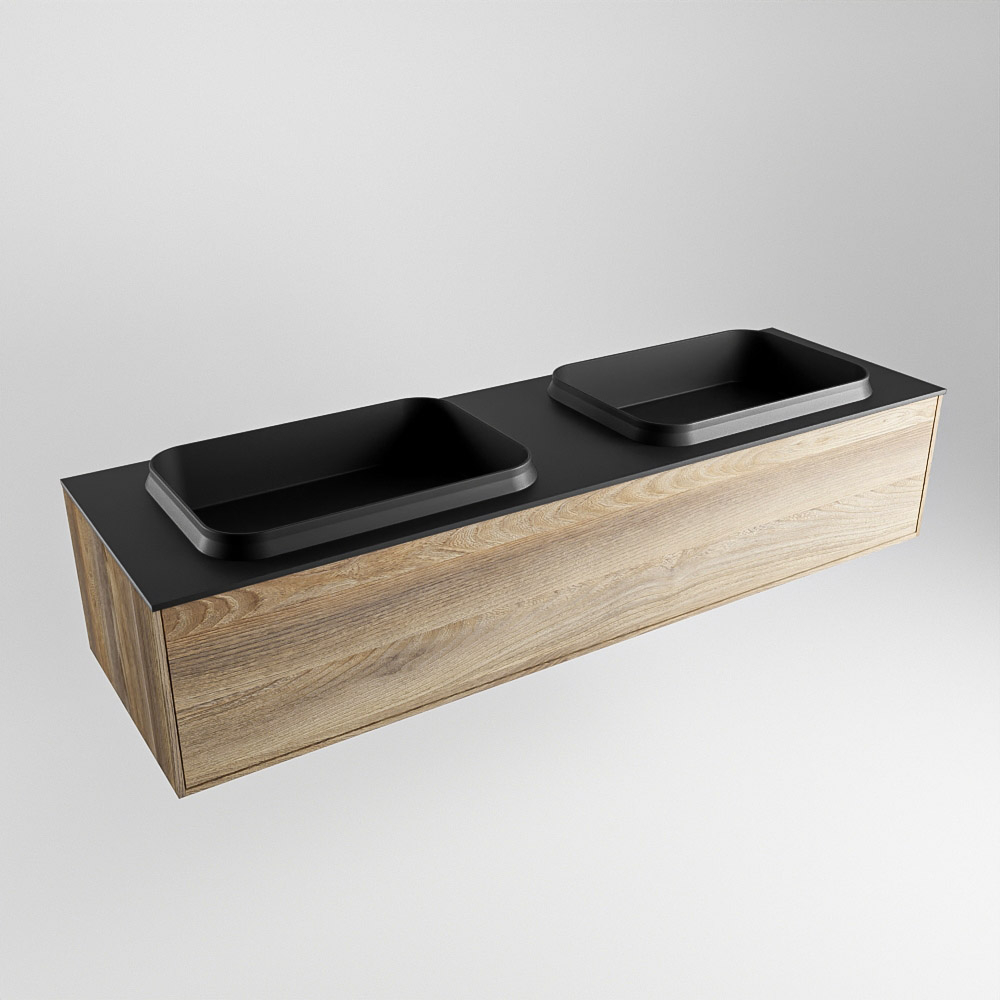 MONDIAZ ERIN 150cm mueble de baño color Dark Brown Grey 1 cajón. Lavabo RIDGE Doble 2 orificios color Urban. 4 MONDIAZ ERIN 150cm mueble de baño color Dark Brown Grey 1 cajón. Lavabo RIDGE Doble 2 orificios color Urban. - Imagen 4