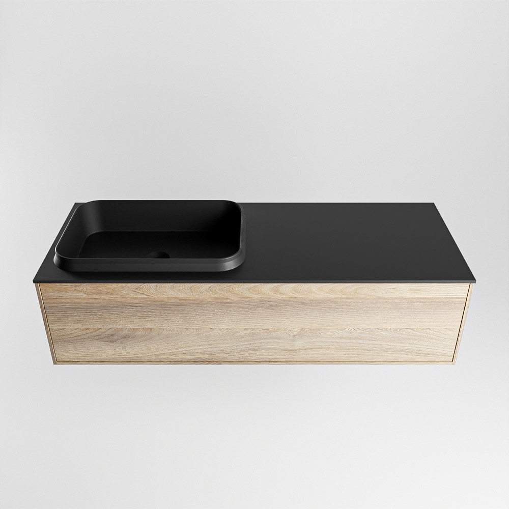 MONDIAZ ERIN 120cm mueble de baño color Dark Brown Grey 1 cajón. Lavabo RIDGE Izquierda 1 orificio color Urban. 5 MONDIAZ ERIN 120cm mueble de baño color Dark Brown Grey 1 cajón. Lavabo RIDGE Izquierda 1 orificio color Urban. - Imagen 5