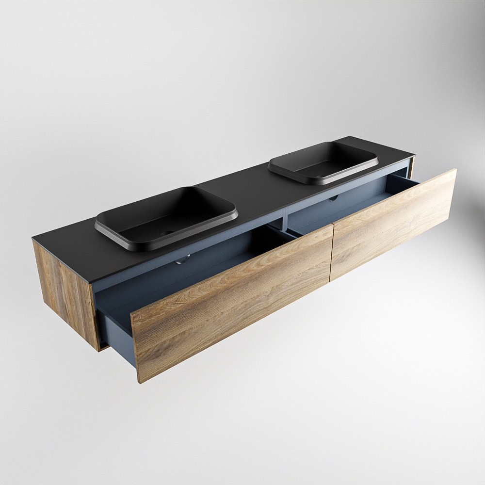 MONDIAZ ERIN 200cm mueble de baño color Dark Brown Grey 2 cajones. Lavabo RIDGE Doble sin orificio color Urban. 6 MONDIAZ ERIN 200cm mueble de baño color Dark Brown Grey 2 cajones. Lavabo RIDGE Doble sin orificio color Urban. - Imagen 6