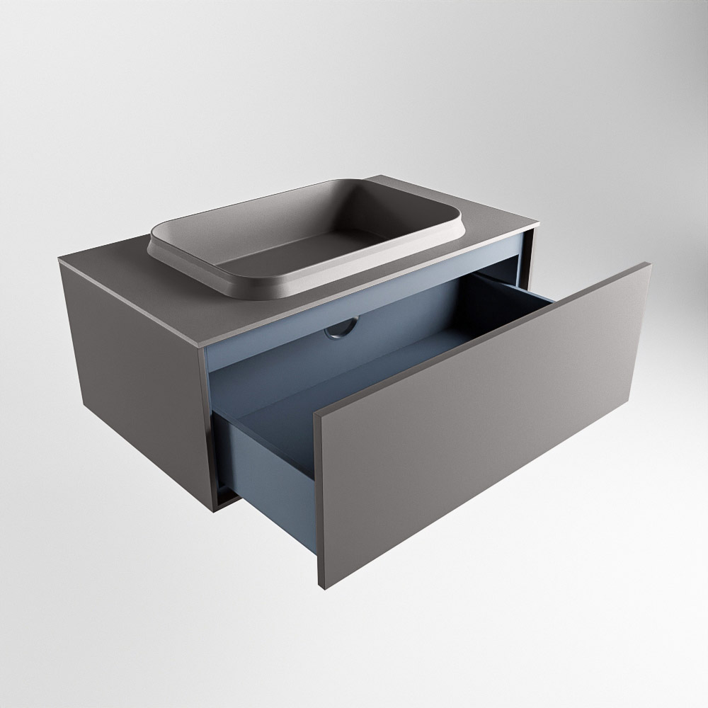 MONDIAZ ERIN 80cm mueble de baño color Dark Grey 1 cajón. Lavabo RIDGE Centro 1 orificio color Dark Grey. 6 MONDIAZ ERIN 80cm mueble de baño color Dark Grey 1 cajón. Lavabo RIDGE Centro 1 orificio color Dark Grey. - Imagen 6