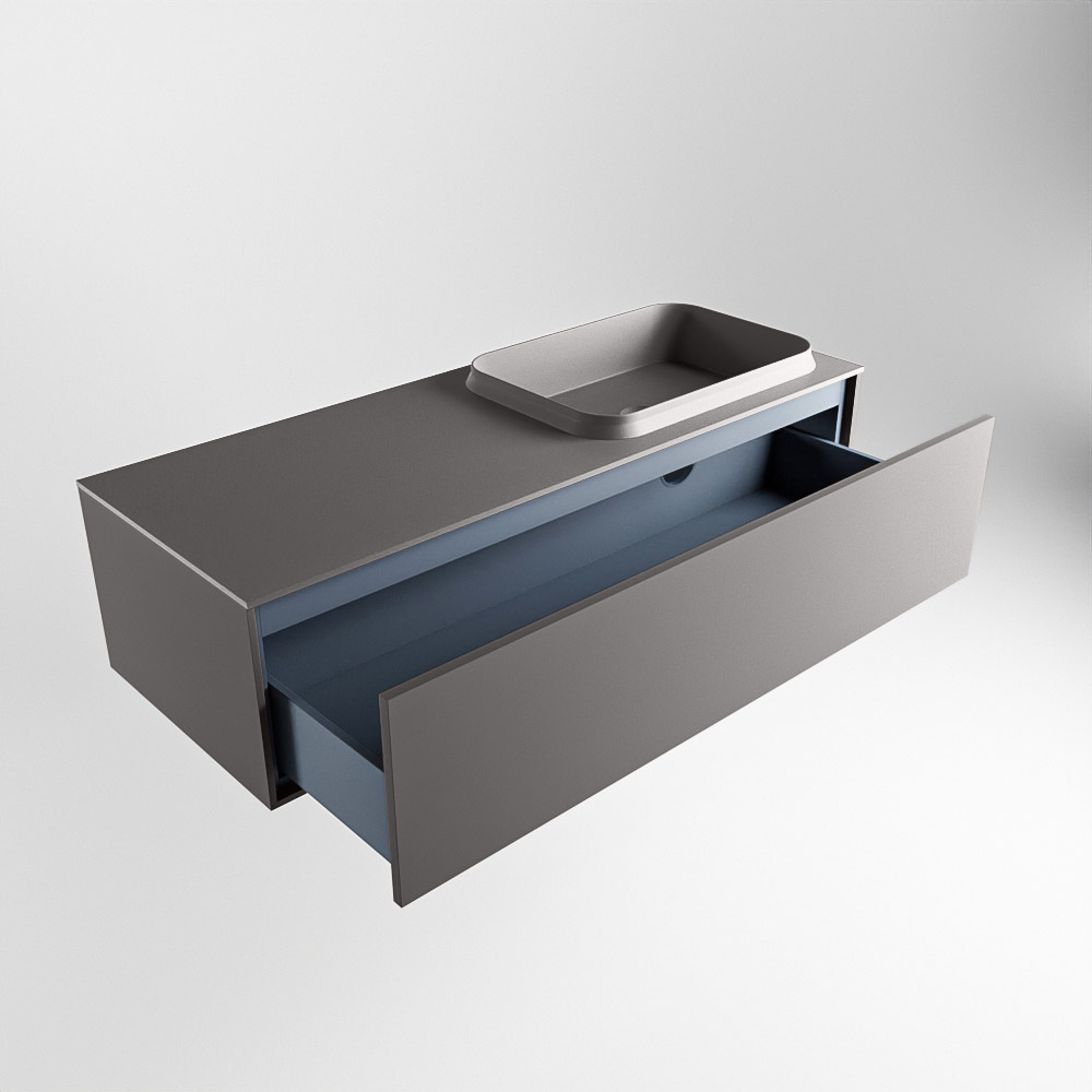 MONDIAZ ERIN 120cm mueble de baño color Dark Grey 1 cajón. Lavabo RIDGE Derecho sin orificio color Dark Grey. 6 MONDIAZ ERIN 120cm mueble de baño color Dark Grey 1 cajón. Lavabo RIDGE Derecho sin orificio color Dark Grey. - Imagen 6