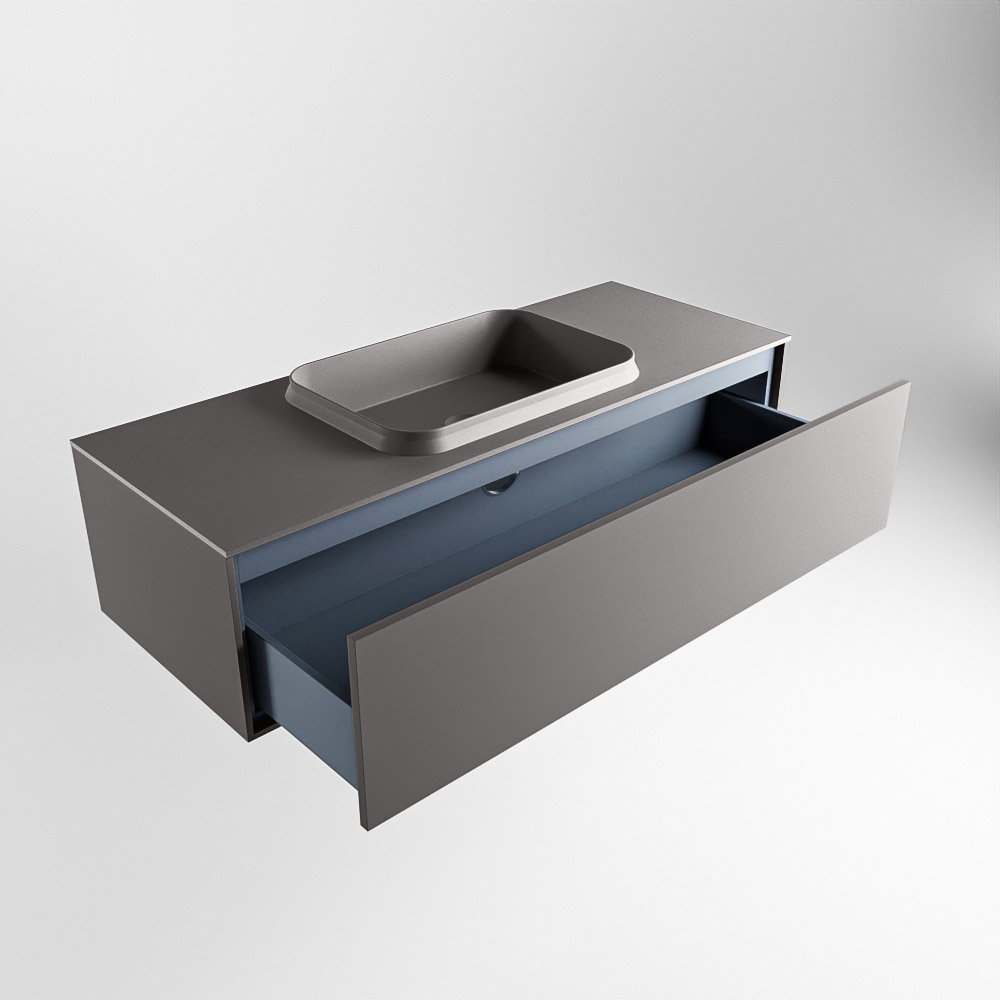 MONDIAZ ERIN 120cm mueble de baño color Dark Grey 1 cajón. Lavabo RIDGE Centro 1 orificio color Dark Grey. 6 MONDIAZ ERIN 120cm mueble de baño color Dark Grey 1 cajón. Lavabo RIDGE Centro 1 orificio color Dark Grey. - Imagen 6