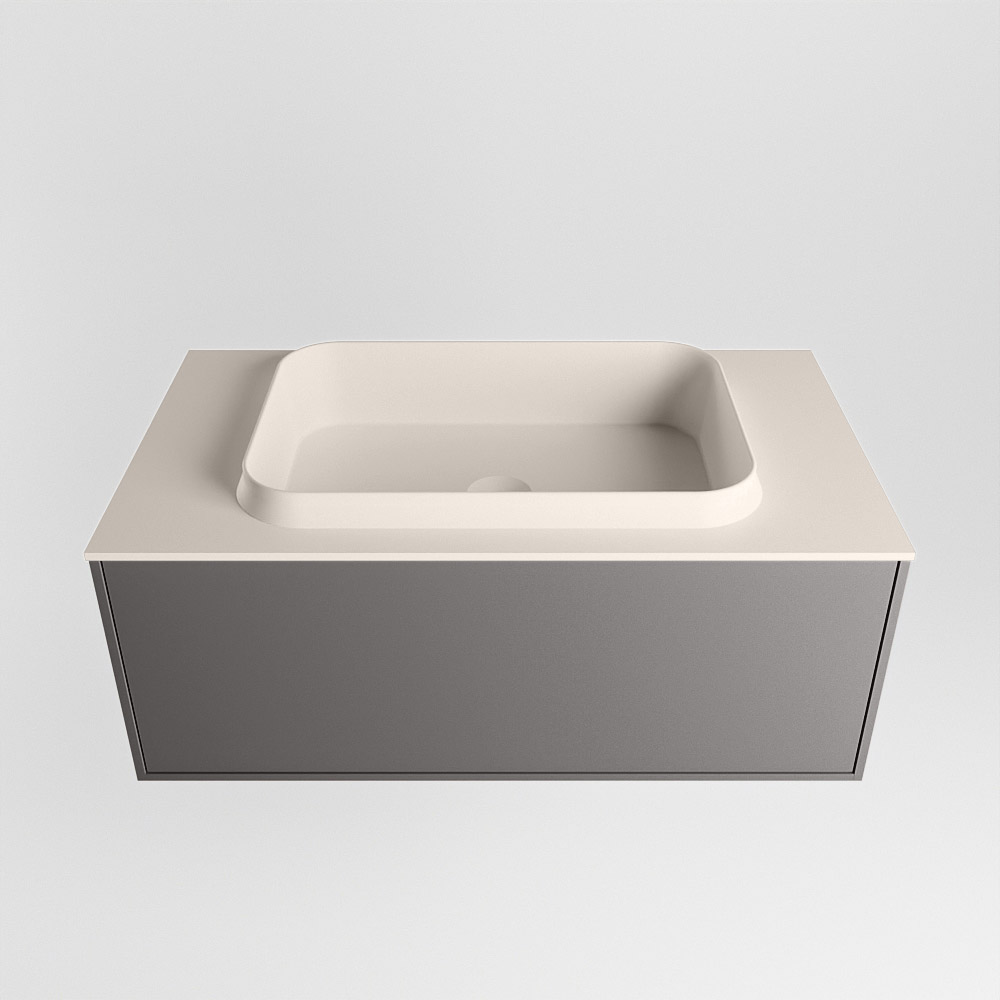 MONDIAZ ERIN 80cm mueble de baño color Dark Grey 1 cajón. Lavabo RIDGE Centro 1 orificio color Linen. 5 MONDIAZ ERIN 80cm mueble de baño color Dark Grey 1 cajón. Lavabo RIDGE Centro 1 orificio color Linen. - Imagen 5