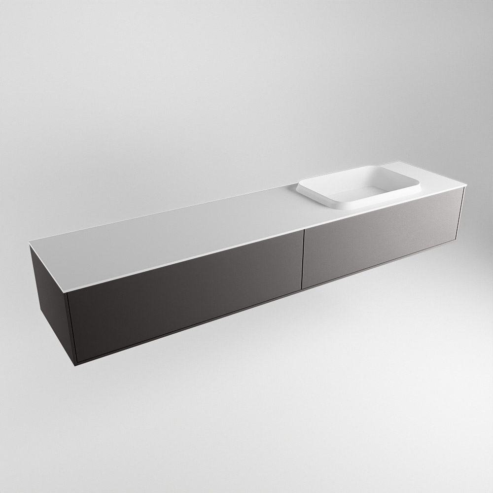MONDIAZ ERIN 200cm mueble de baño color Dark Grey 2 cajones. Lavabo RIDGE Derecho 1 orificio color Talc. 4 MONDIAZ ERIN 200cm mueble de baño color Dark Grey 2 cajones. Lavabo RIDGE Derecho 1 orificio color Talc. - Imagen 4