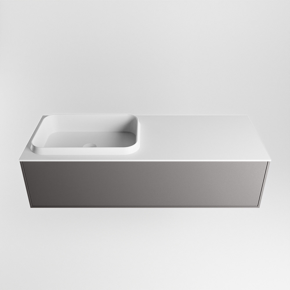 MONDIAZ ERIN 120cm mueble de baño color Dark Grey 1 cajón. Lavabo RIDGE Izquierda sin orificio color Talc. 5 MONDIAZ ERIN 120cm mueble de baño color Dark Grey 1 cajón. Lavabo RIDGE Izquierda sin orificio color Talc. - Imagen 5