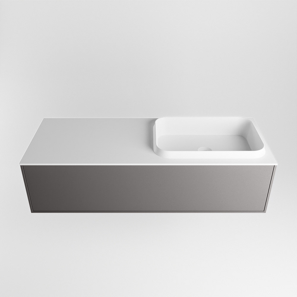 MONDIAZ ERIN 120cm mueble de baño color Dark Grey 1 cajón. Lavabo RIDGE Derecho 1 orificio color Talc. 5 MONDIAZ ERIN 120cm mueble de baño color Dark Grey 1 cajón. Lavabo RIDGE Derecho 1 orificio color Talc. - Imagen 5