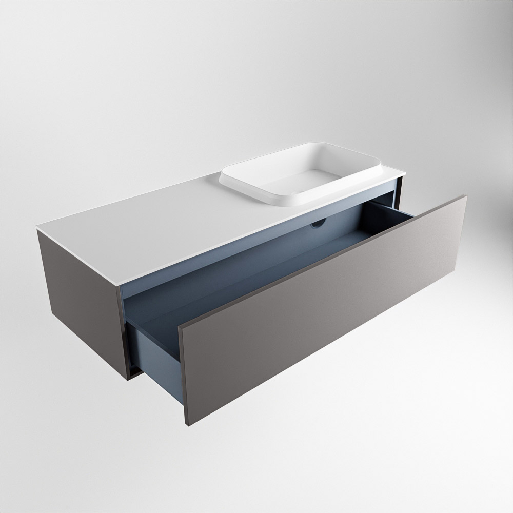 MONDIAZ ERIN 120cm mueble de baño color Dark Grey 1 cajón. Lavabo RIDGE Derecho 1 orificio color Talc. 6 MONDIAZ ERIN 120cm mueble de baño color Dark Grey 1 cajón. Lavabo RIDGE Derecho 1 orificio color Talc. - Imagen 6