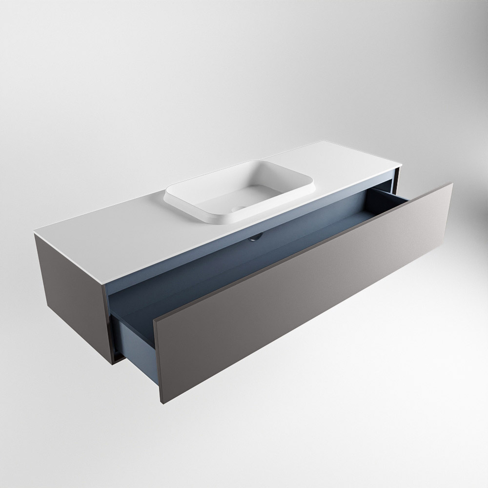 MONDIAZ ERIN 150cm mueble de baño color Dark Grey 1 cajón. Lavabo RIDGE Centro 1 orificio color Talc. 6 MONDIAZ ERIN 150cm mueble de baño color Dark Grey 1 cajón. Lavabo RIDGE Centro 1 orificio color Talc. - Imagen 6