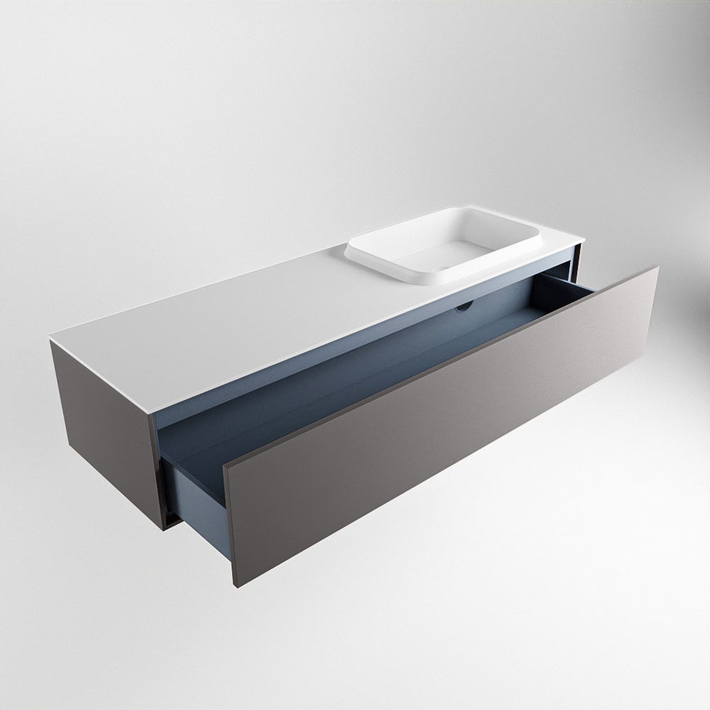 MONDIAZ ERIN 150cm mueble de baño color Dark Grey 1 cajón. Lavabo RIDGE Derecho 1 orificio color Talc. 6 MONDIAZ ERIN 150cm mueble de baño color Dark Grey 1 cajón. Lavabo RIDGE Derecho 1 orificio color Talc. - Imagen 6