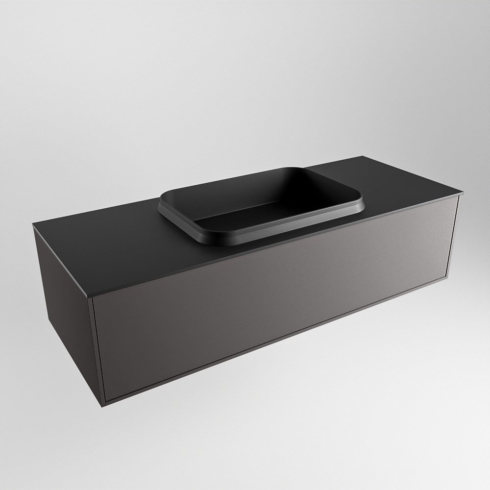 MONDIAZ ERIN 120cm mueble de baño color Dark Grey 1 cajón. Lavabo RIDGE Centro sin orificio color Urban. 4 MONDIAZ ERIN 120cm mueble de baño color Dark Grey 1 cajón. Lavabo RIDGE Centro sin orificio color Urban. - Imagen 4