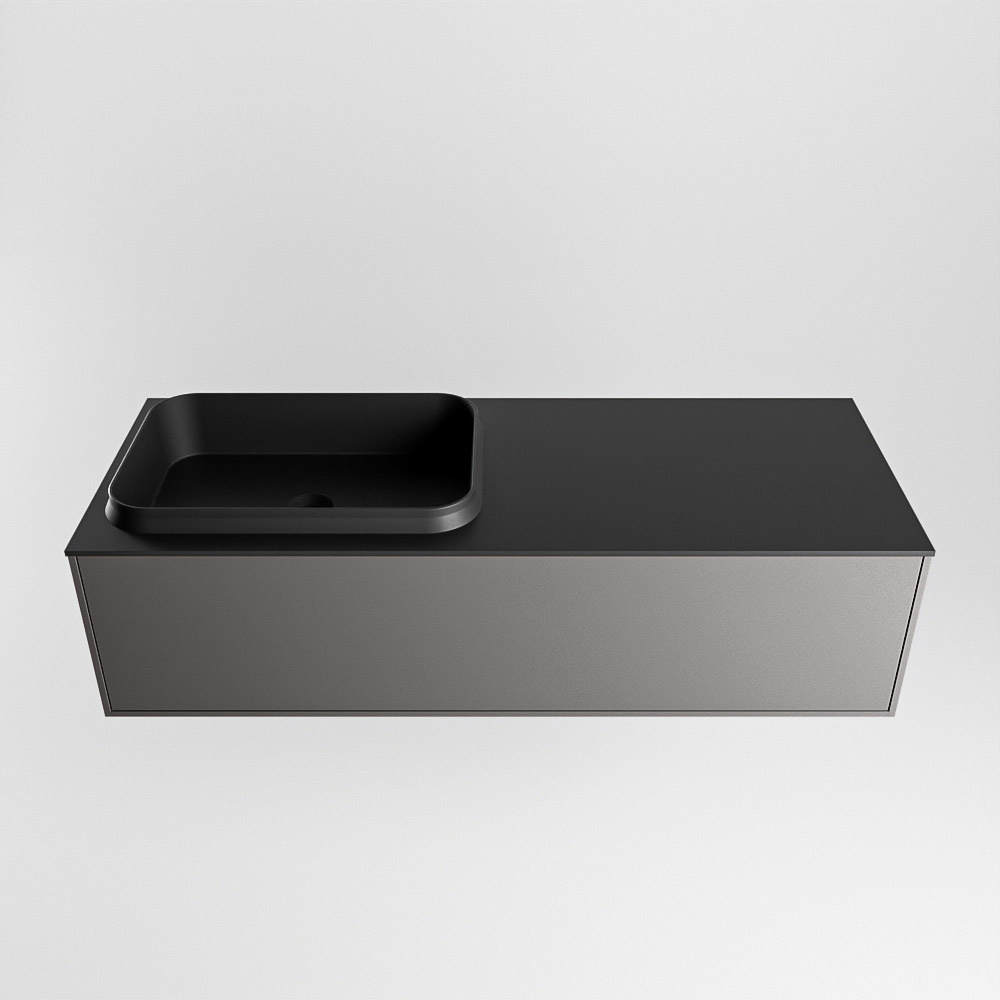 MONDIAZ ERIN 120cm mueble de baño color Dark Grey 1 cajón. Lavabo RIDGE Izquierda sin orificio color Urban. 5 MONDIAZ ERIN 120cm mueble de baño color Dark Grey 1 cajón. Lavabo RIDGE Izquierda sin orificio color Urban. - Imagen 5