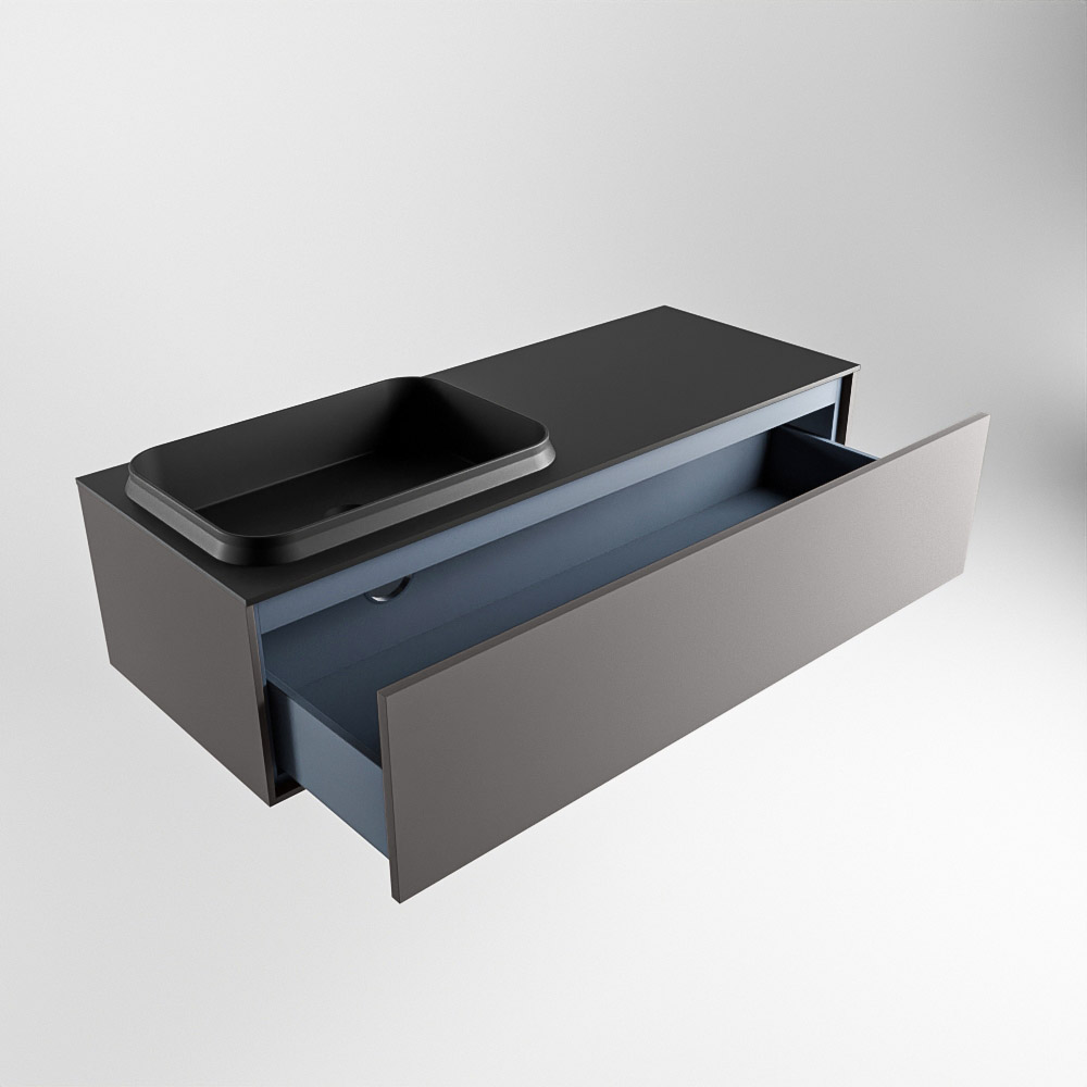 MONDIAZ ERIN 120cm mueble de baño color Dark Grey 1 cajón. Lavabo RIDGE Izquierda sin orificio color Urban. 6 MONDIAZ ERIN 120cm mueble de baño color Dark Grey 1 cajón. Lavabo RIDGE Izquierda sin orificio color Urban. - Imagen 6