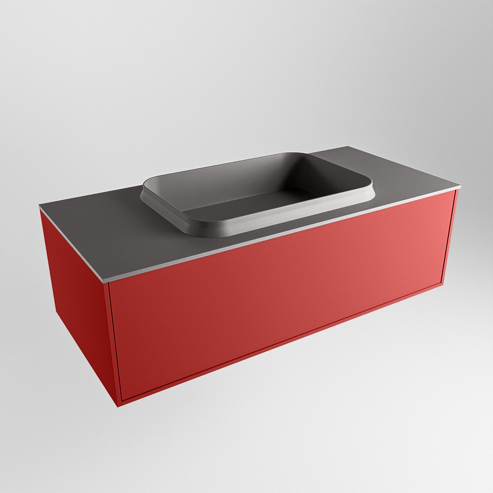 MONDIAZ ERIN 100cm mueble de baño color Fire 1 cajón. Lavabo RIDGE Centro 1 orificio color Dark Grey. 4 MONDIAZ ERIN 100cm mueble de baño color Fire 1 cajón. Lavabo RIDGE Centro 1 orificio color Dark Grey. - Imagen 4