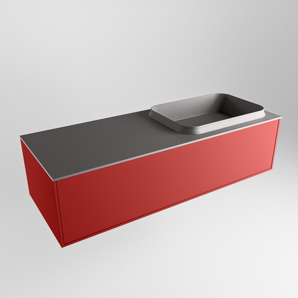 MONDIAZ ERIN 120cm mueble de baño color Fire 1 cajón. Lavabo RIDGE Derecho sin orificio color Dark Grey. 4 MONDIAZ ERIN 120cm mueble de baño color Fire 1 cajón. Lavabo RIDGE Derecho sin orificio color Dark Grey. - Imagen 4
