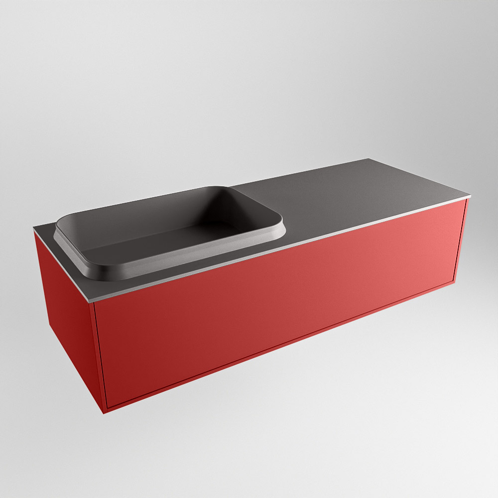 MONDIAZ ERIN 120cm mueble de baño color Fire 1 cajón. Lavabo RIDGE Izquierda 1 orificio color Dark Grey. 4 MONDIAZ ERIN 120cm mueble de baño color Fire 1 cajón. Lavabo RIDGE Izquierda 1 orificio color Dark Grey. - Imagen 4