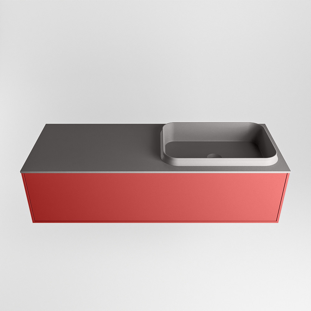 MONDIAZ ERIN 120cm mueble de baño color Fire 1 cajón. Lavabo RIDGE Derecho sin orificio color Dark Grey. 5 MONDIAZ ERIN 120cm mueble de baño color Fire 1 cajón. Lavabo RIDGE Derecho sin orificio color Dark Grey. - Imagen 5