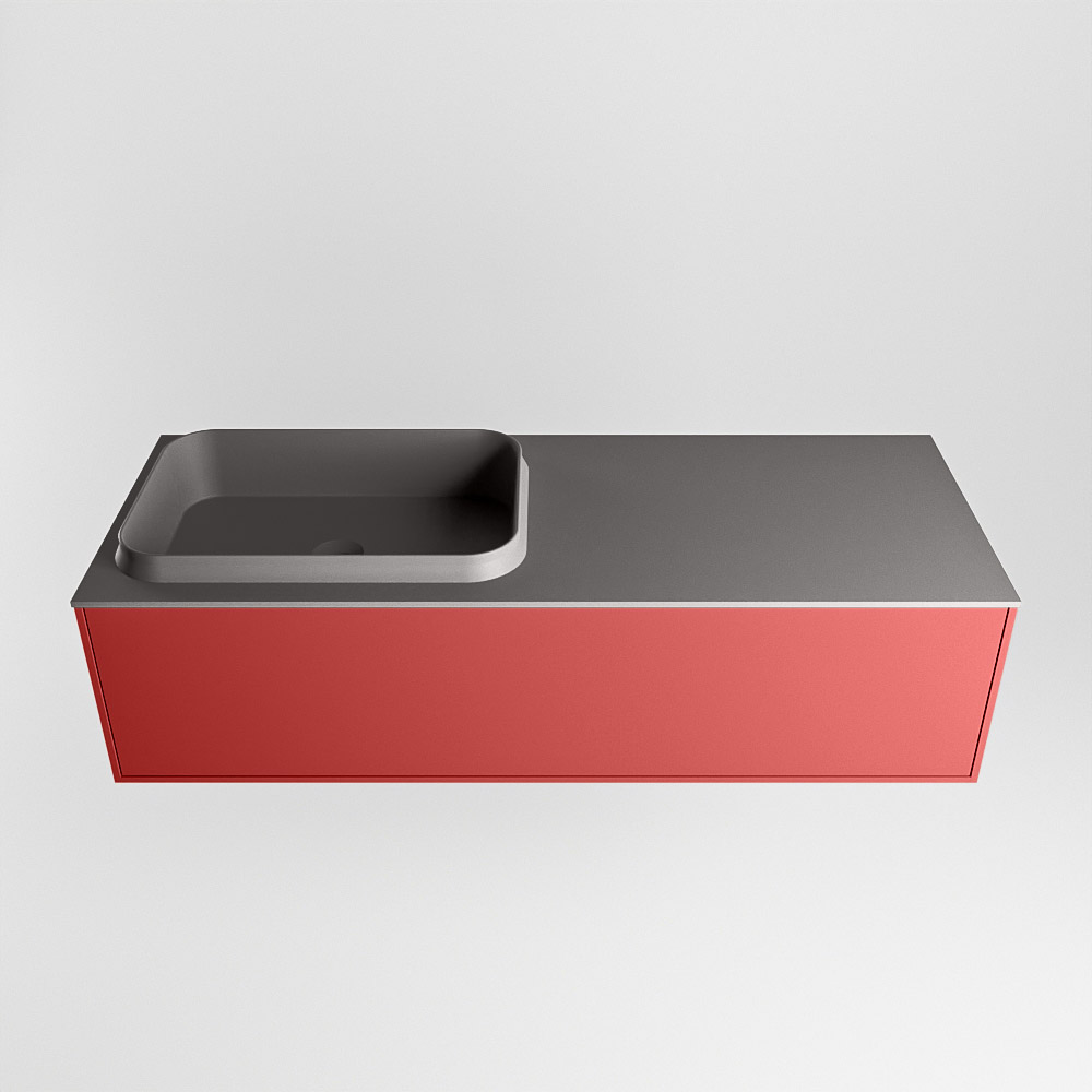 MONDIAZ ERIN 120cm mueble de baño color Fire 1 cajón. Lavabo RIDGE Izquierda 1 orificio color Dark Grey. 5 MONDIAZ ERIN 120cm mueble de baño color Fire 1 cajón. Lavabo RIDGE Izquierda 1 orificio color Dark Grey. - Imagen 5