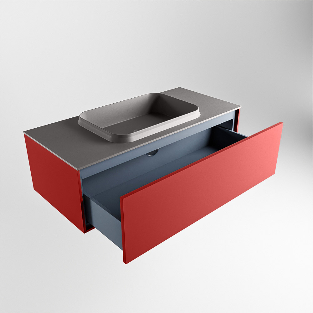 MONDIAZ ERIN 100cm mueble de baño color Fire 1 cajón. Lavabo RIDGE Centro 1 orificio color Dark Grey. 6 MONDIAZ ERIN 100cm mueble de baño color Fire 1 cajón. Lavabo RIDGE Centro 1 orificio color Dark Grey. - Imagen 6