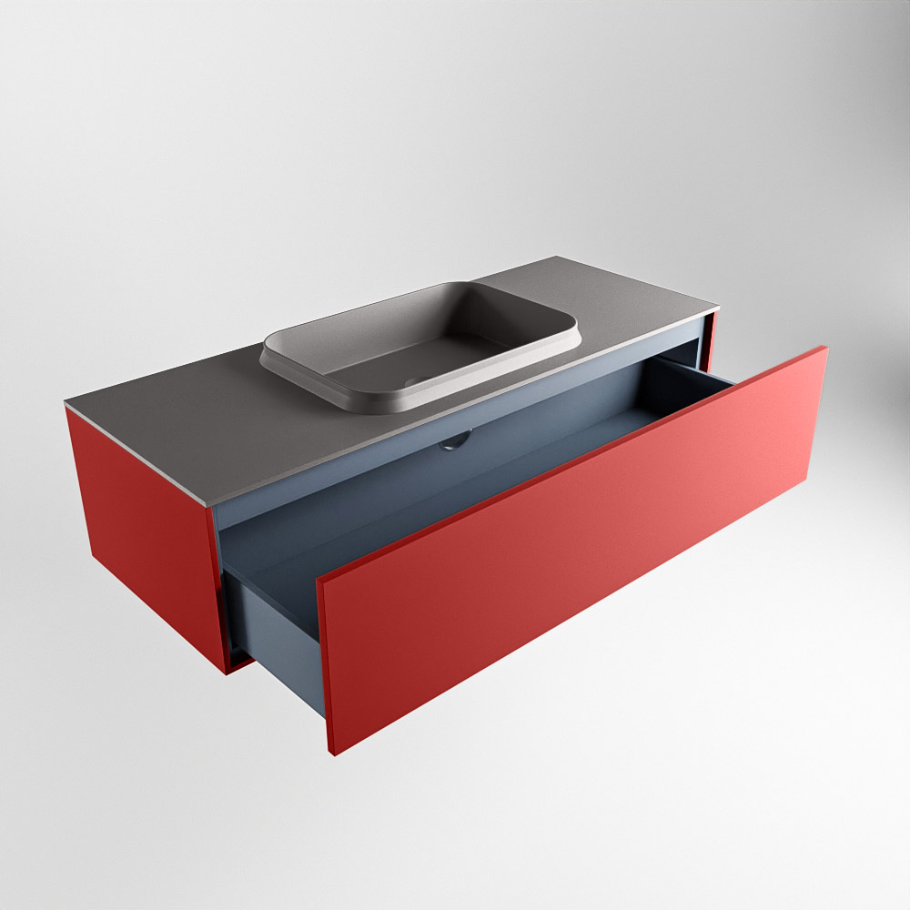 MONDIAZ ERIN 120cm mueble de baño color Fire 1 cajón. Lavabo RIDGE Centro sin orificio color Dark Grey. 6 MONDIAZ ERIN 120cm mueble de baño color Fire 1 cajón. Lavabo RIDGE Centro sin orificio color Dark Grey. - Imagen 6
