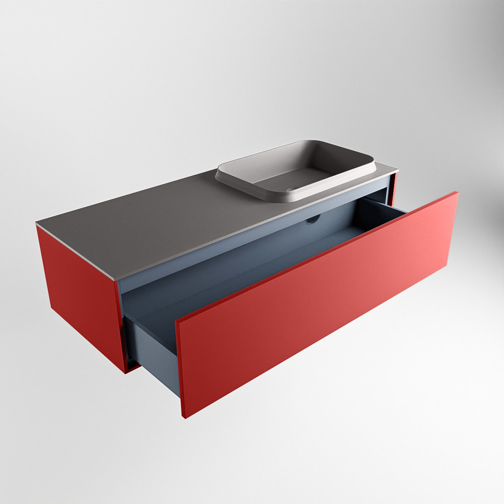 MONDIAZ ERIN 120cm mueble de baño color Fire 1 cajón. Lavabo RIDGE Derecho sin orificio color Dark Grey. 6 MONDIAZ ERIN 120cm mueble de baño color Fire 1 cajón. Lavabo RIDGE Derecho sin orificio color Dark Grey. - Imagen 6