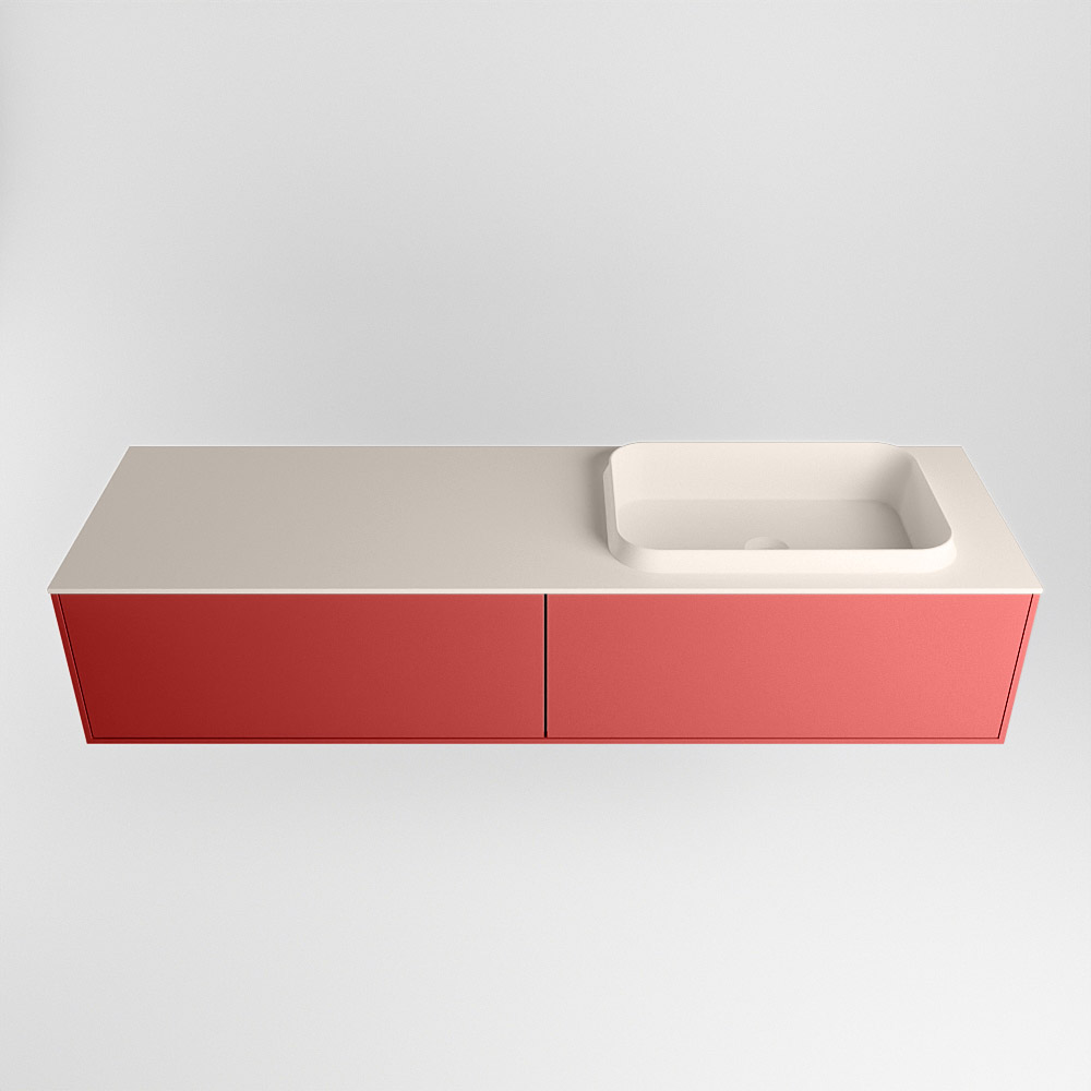 MONDIAZ ERIN 150cm mueble de baño color Fire 2 cajones. Lavabo RIDGE Derecho 1 orificio color Linen. 5 MONDIAZ ERIN 150cm mueble de baño color Fire 2 cajones. Lavabo RIDGE Derecho 1 orificio color Linen. - Imagen 5