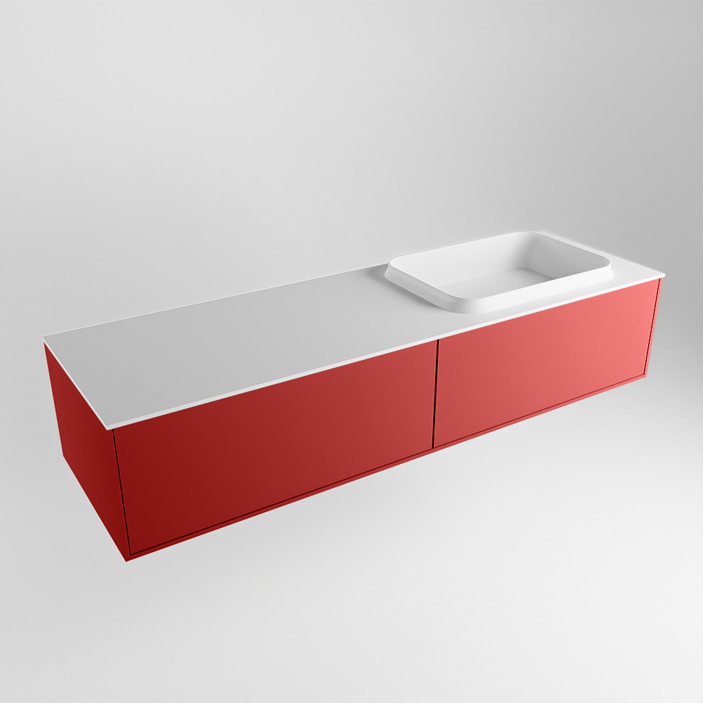 MONDIAZ ERIN 150cm mueble de baño color Fire 2 cajones. Lavabo RIDGE Derecho sin orificio color Talc. 4 MONDIAZ ERIN 150cm mueble de baño color Fire 2 cajones. Lavabo RIDGE Derecho sin orificio color Talc. - Imagen 4